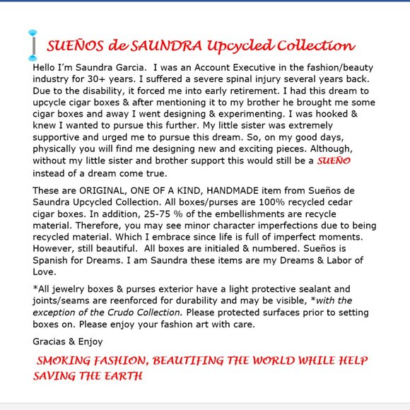 Suenos de Saundra Upcycled Collection Extremely Rare Toro Cigar Box/Storage - Picture 8 of 13